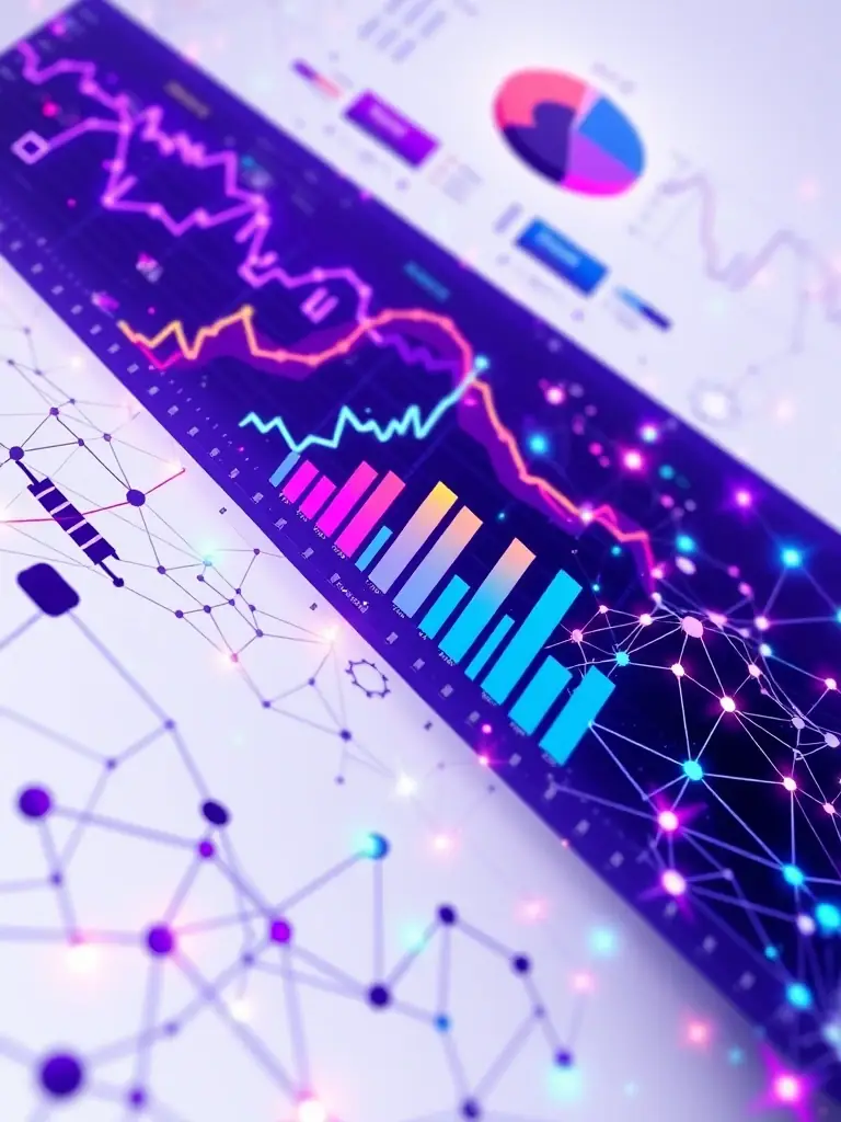 A digital illustration representing advanced technology and data analytics, highlighting PERIS CARI's innovative approach to property management.